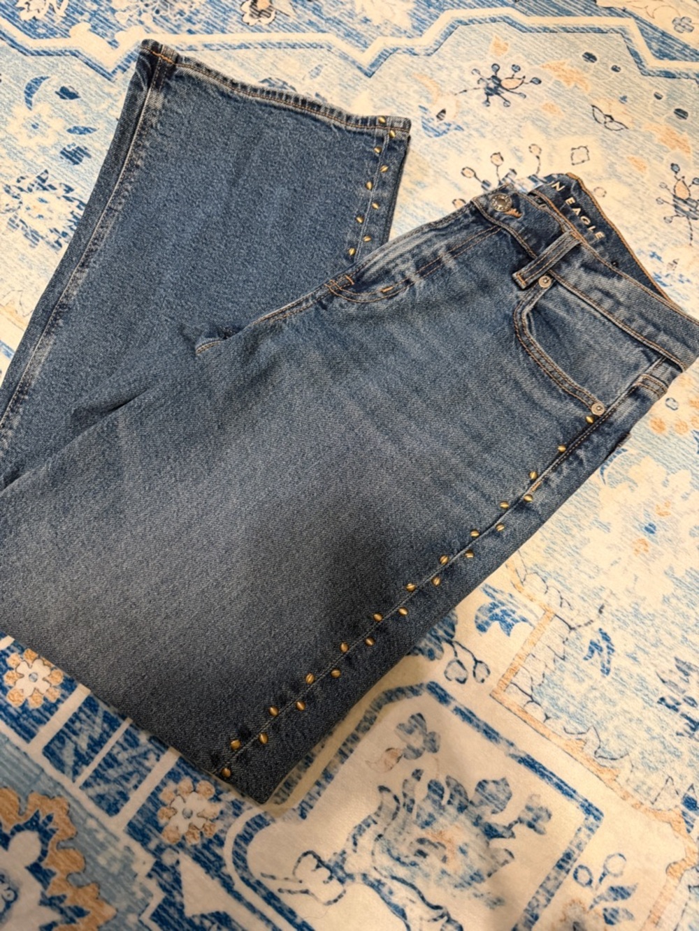 AE Stretch Studded High-Waisted Stovepipe Jean Size 4 NWOT - Picture 7 of 9